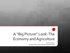 A “Big Picture” Look: The Economy and Agriculture Darren Hudson