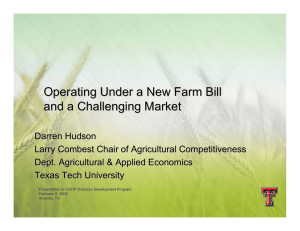 Operating Under a New Farm Bill and a Challenging Market