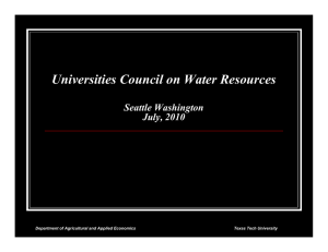 Universities Council on Water Resources Seattle Washington July, 2010