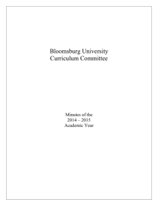 Bloomsburg University Curriculum Committee Minutes of the