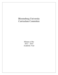 Bloomsburg University Curriculum Committee Minutes of the
