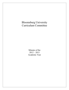 Bloomsburg University Curriculum Committee Minutes of the