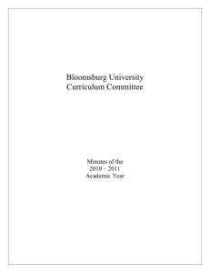 Bloomsburg University Curriculum Committee Minutes of the