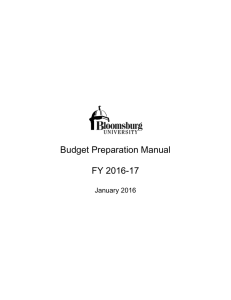 Budget Preparation Manual FY 2016-17 January 2016