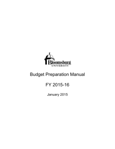 Budget Preparation Manual FY 2015-16 January 2015
