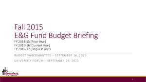 Fall 2015 E&amp;G Fund Budget Briefing FY 2014-15 (Prior Year)