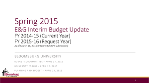 Spring 2015 E&amp;G Interim Budget Update FY 2014-15 (Current Year)