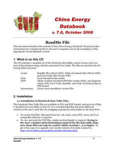 China Energy Databook v. 7.0, October 2008