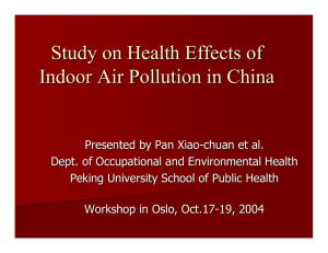 Study on Health Effects of Indoor Air Pollution in China