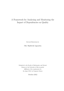 A Framework for Analyzing and Monitoring the Olav Skjelkv˚ ale Ligaarden