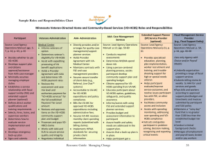 Sample Roles and Responsibilities Chart