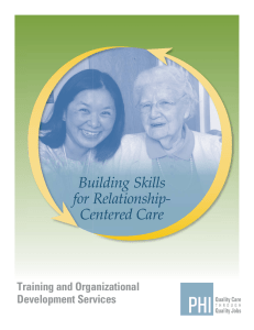 Building Skills for Relationship- Centered Care Training and Organizational