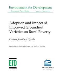 Environment for Development  Adoption and Impact of Improved Groundnut