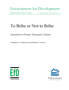 Environment for Development To Bribe or Not to Bribe
