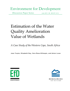 Environment for Development Estimation of the Water Quality Amelioration Value of Wetlands