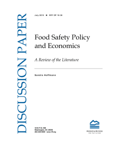 DISCUSSION PAPER Food Safety Policy and Economics