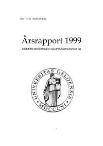 Årsrapport 1999 Institutt for allmennmedisin og samfunnsmedisinske fag 1