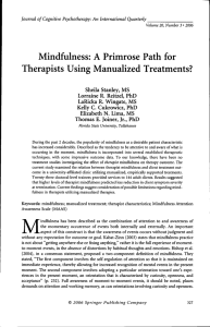 Mindfulness: A Primrose Path for Therapists Using Manualized Treatments?