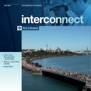 interconnect •  POAL Forms New Subsidiary – Bunker Shipz