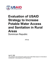 Evaluation of USAID Strategy to Increase Potable Water Access and Sanitation in Rural