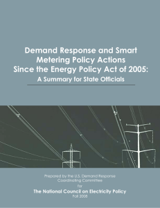 Demand Response and Smart Metering Policy Actions