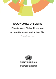 ECONOMIC DRIVERS Divest-Invest Global Movement Action Statement and Action Plan