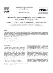 Microscopic structure in pressure sensitive adhesives: an ultrasmall angle X-ray study