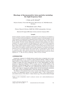 Rheology of thermosensitive latex particles including the high-frequency limit