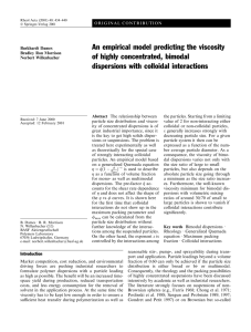 An empirical model predicting the viscosity of highly concentrated, bimodal