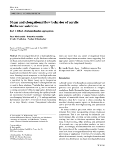 Shear and elongational flow behavior of acrylic thickener solutions ORIGINAL CONTRIBUTION