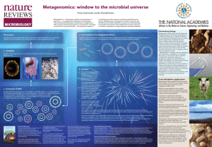 Metagenomics:	window	to	the	microbial	universe Anne Jurkowski and Jo Handelsman