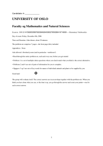 UNIVERSITY OF OSLO Faculty og Mathematics and Natural Sciences