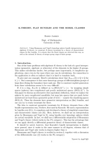 K-THEORY, FLAT BUNDLES AND THE BOREL CLASSES Bjørn Jahren Dept. of Mathematics