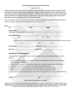 Frederick Douglass Living and Learning Community Application Form