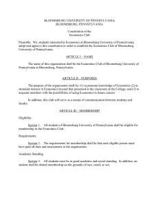 BLOOMSBURG UNIVERSITY OF PENNSYLVANIA BLOOMSBURG, PENNSYLVANIA  Constitution of the