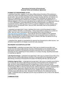 Bloomsburg University of Pennsylvania Financial Terms and Conditions Agreement