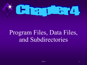 Program Files, Data Files, and Subdirectories Ch 4 1