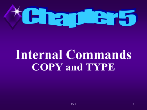 Internal Commands COPY and TYPE Ch 5 1