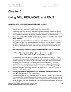Chapter 6 Using DEL, REN, MOVE, and RD /S
