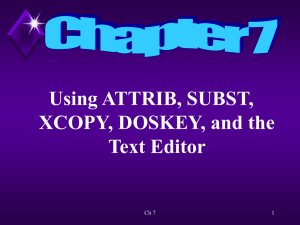 Using ATTRIB, SUBST, XCOPY, DOSKEY, and the Text Editor Ch 7