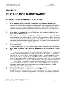 FILE AND DISK MAINTENANCE Chapter 13