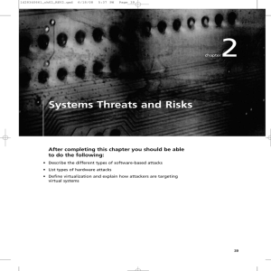 2 Systems Threats and Risks to do the following: