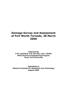 Damage Survey and Assessment of Fort Worth Tornado, 28 March 2000
