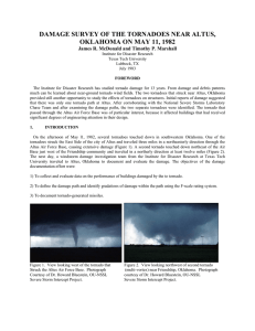 DAMAGE SURVEY OF THE TORNADOES NEAR ALTUS,