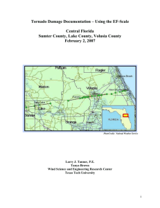 Tornado Damage Documentation – Using the EF-Scale  Central Florida