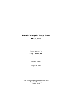 Tornado Damage in Happy, Texas, May 5, 2002  A report prepared by