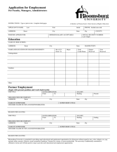 Application for Employment For Faculty, Managers, Administrators