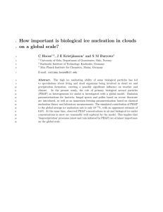 How important is biological ice nucleation in clouds C Hoose