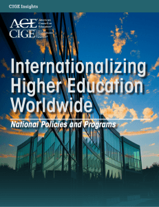 Internationalizing Higher Education Worldwide National Policies and Programs