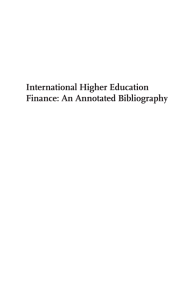 International Higher Education Finance: An Annotated Bibliography